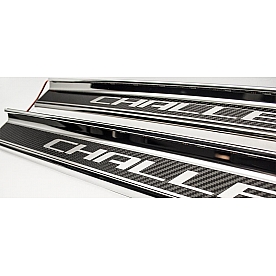 American Car Craft Door Sill Protector - Stainless Steel Silver Polished Set Of 2 - 151046