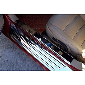 American Car Craft Door Sill Protector - Stainless Steel Silver Polished Set Of 2 - 041008