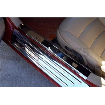American Car Craft Door Sill Protector - Stainless Steel Silver Polished Set Of 2 - 041008