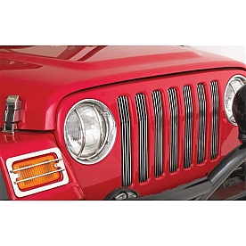 Smittybilt Grille Insert - Bar Square Polished Aluminum - 869000