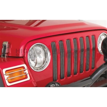 Smittybilt Grille Insert - Bar Square Polished Aluminum - 869000