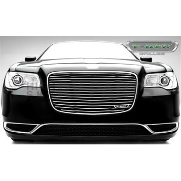 T-Rex Truck Products Grille Insert - Horizontal Bar  Black Powder Coated Bar With Polished Face Aluminum - 6214360