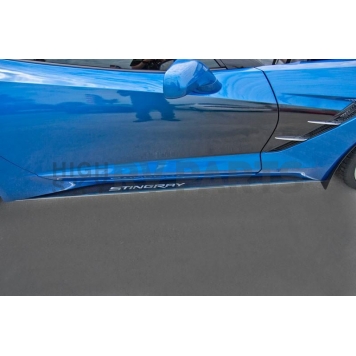 American Car Craft Side Skirt -  Stainless Steel With Carbon Fiber Overlay Black - 052049-1