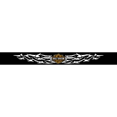 Chroma Graphics Window Graphics - 38 Inch x 5 Inch Harley Davidson Logo With Blades Design On Black Background - 3440