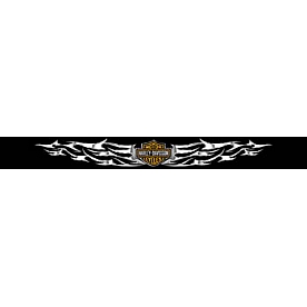 Chroma Graphics Window Graphics - 38 Inch x 5 Inch Harley Davidson Logo With Blades Design On Black Background - 3440
