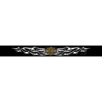 Chroma Graphics Window Graphics - 38 Inch x 5 Inch Harley Davidson Logo With Blades Design On Black Background - 3440