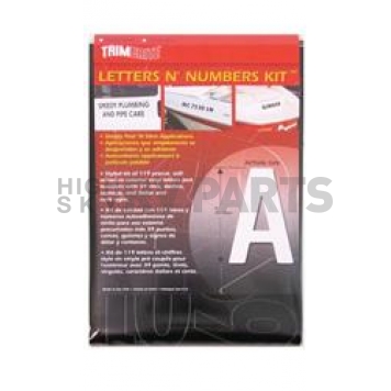 Trimbrite Body Graphics - Black - Letters And Numbers - T9421