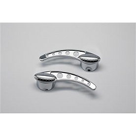Clayton Machine Works Exterior Door Handle - Chrome Plated Handle Silver Handle With Black Insert Aluminum - PT102EF