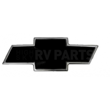 All Sales Emblem - Chevrolet Bow-Tie Black With Silver Trim Aluminum - 96129KP