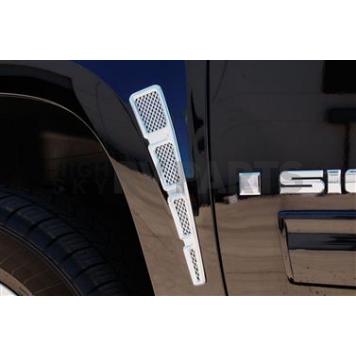 T-Rex Truck Products Fender Vent - Silver Aluminum Chrome Plated Set Of 2 - 54006
