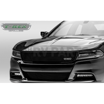 T-Rex Truck Products Grille Insert - Horizontal Bar Trapezoid Black Powder Coated Aluminum - 6214761-1