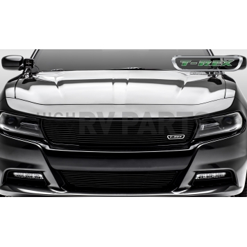 T-Rex Truck Products Grille Insert - Horizontal Bar Trapezoid Black Powder Coated Aluminum - 6214761-2