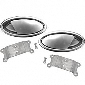 American Shifter Company Interior Door Handle - Slash Style Natural Silver Set Of 2 - 56587