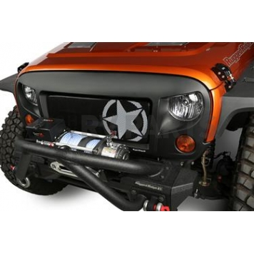 Rugged Ridge Grille Insert - Honey Comb Rectangular Black Painted With White Painted Military Star Steel - 1203421