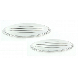 All Sales Emblem - Ford Oval Step Style Ball Milled Silver Aluminum - 59501