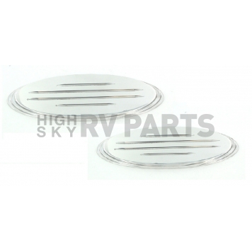 All Sales Emblem - Ford Oval Step Style Ball Milled Silver Aluminum - 59501