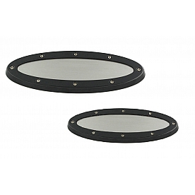 All Sales Emblem - Ford Oval Race Style Black Aluminum - 59503
