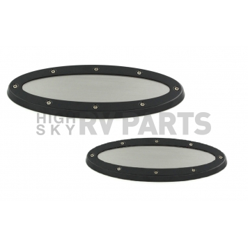 All Sales Emblem - Ford Oval Race Style Black Aluminum - 59503