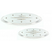 All Sales Emblem - Ford Oval Step Style Ball Milled With Rivets Silver Aluminum - 59506