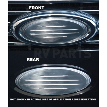 All Sales Emblem - Ford Oval Step Style Ball Milled Silver Aluminum - 59701-1