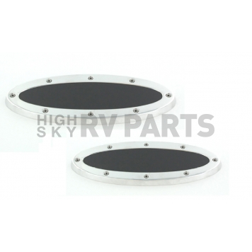 All Sales Emblem - Ford Oval Race Style Silver Aluminum - 59702