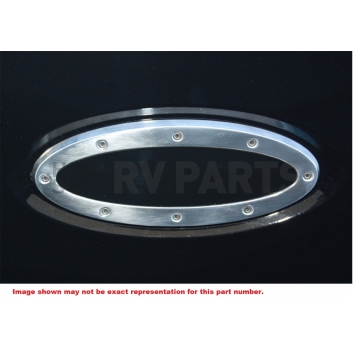 All Sales Emblem - Ford Oval Race Style Silver Aluminum - 52702-1