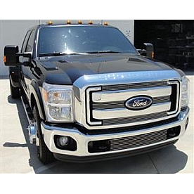 T-Rex Truck Products Grille Insert - Horizontal Bar Rectangular Polished Aluminum - 21546