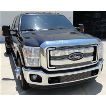 T-Rex Truck Products Grille Insert - Horizontal Bar Rectangular Polished Aluminum - 21546