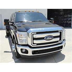 T-Rex Truck Products Grille Insert - Horizontal Bar Rectangular Black Powder Coated Aluminum - 21546B