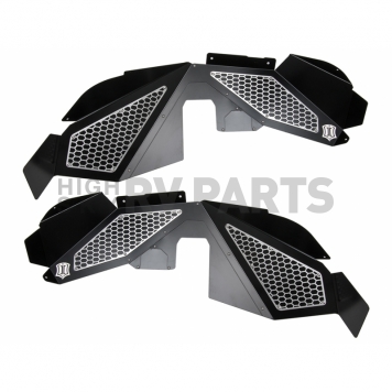 Icon Vehicle Dynamics Inner Fender - Black Aluminum - Front Set of 2 - 22050B
