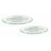 All Sales Emblem - Ford Oval Step Style Ball Milled Silver Aluminum - 53901
