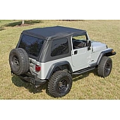 Rugged Ridge Soft Top - Black Fastback Top Sailcloth Fabric - 1375001