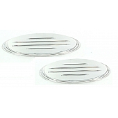 All Sales Emblem - Ford Oval Step Style Ball Milled Silver Aluminum - 57501