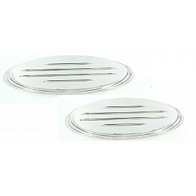 All Sales Emblem - Ford Oval Step Style Ball Milled Silver Aluminum - 57501