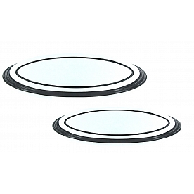 All Sales Emblem - Ford Oval Step Style Silver Aluminum - 57504