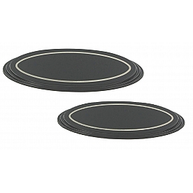All Sales Emblem - Ford Oval Step Style Black Aluminum - 57505
