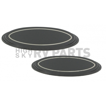 All Sales Emblem - Ford Oval Step Style Black Aluminum - 57505