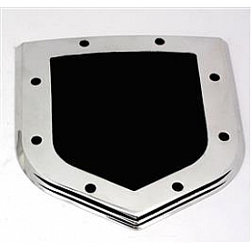 All Sales Emblem - Dodge Shield Step Style Silver With Black Center Aluminum - 42302