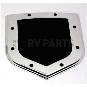 All Sales Emblem - Dodge Shield Step Style Silver With Black Center Aluminum - 42302
