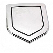 All Sales Emblem - Dodge Shield Step Style Riveted Silver/ Black Aluminum - 42503