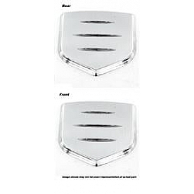 All Sales Emblem - Dodge Shield Step Style Ball Milled Silver Aluminum - 43301