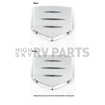 All Sales Emblem - Dodge Shield Step Style Ball Milled Silver Aluminum - 43301