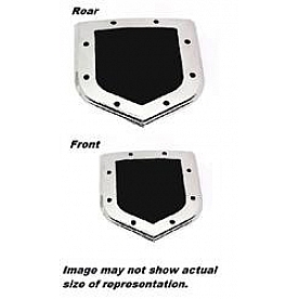 All Sales Emblem - Dodge Shield Step Style Silver With Black Center Aluminum - 44502