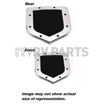 All Sales Emblem - Dodge Shield Step Style Silver With Black Center Aluminum - 44502