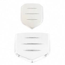 All Sales Emblem - Dodge Shield Step Style Ball Milled Silver Aluminum - 45501