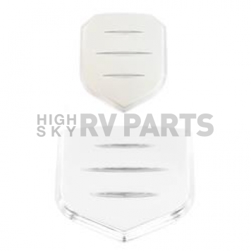 All Sales Emblem - Dodge Shield Step Style Ball Milled Silver Aluminum - 45501