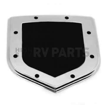 All Sales Emblem - Dodge Shield Step Style Silver With Black Center Aluminum - 45502