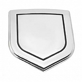 All Sales Emblem - Dodge Shield Step Style Silver With Black Center Aluminum - 45503