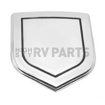 All Sales Emblem - Dodge Shield Step Style Silver With Black Center Aluminum - 45503