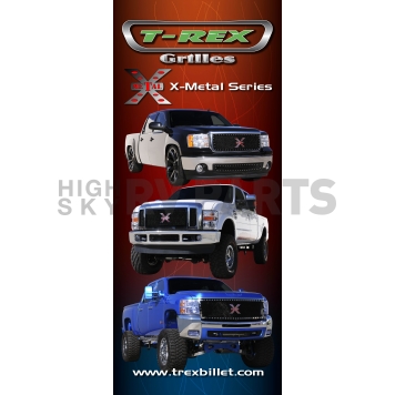 T-Rex Truck Products Grille Insert - Mesh Rectangular Polished Stainless Steel - 6719630-3
